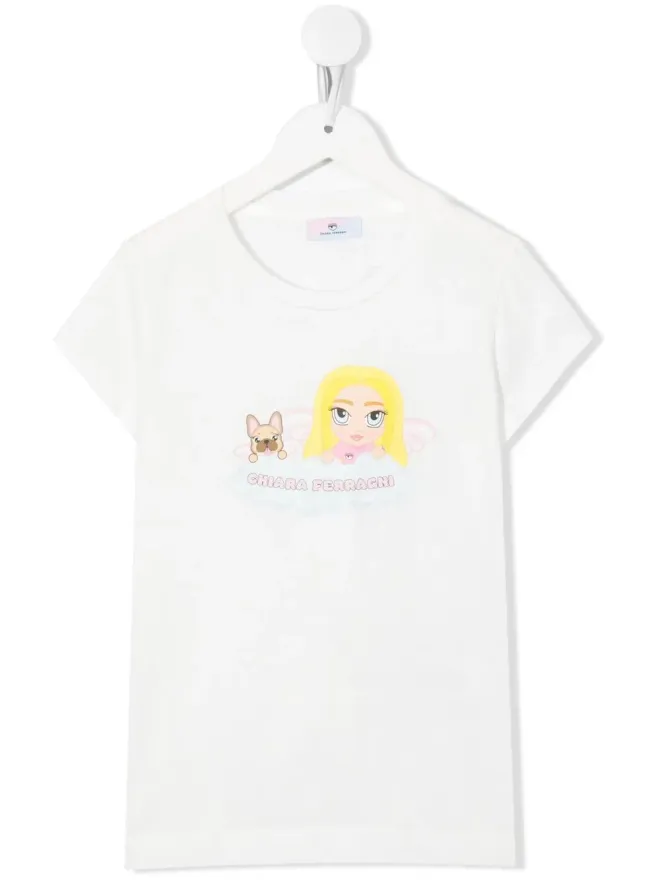 Chiara Ferragni Kids Chiara Ferragni Kids グラフィックプリント クルーネックTシャツの商品画像