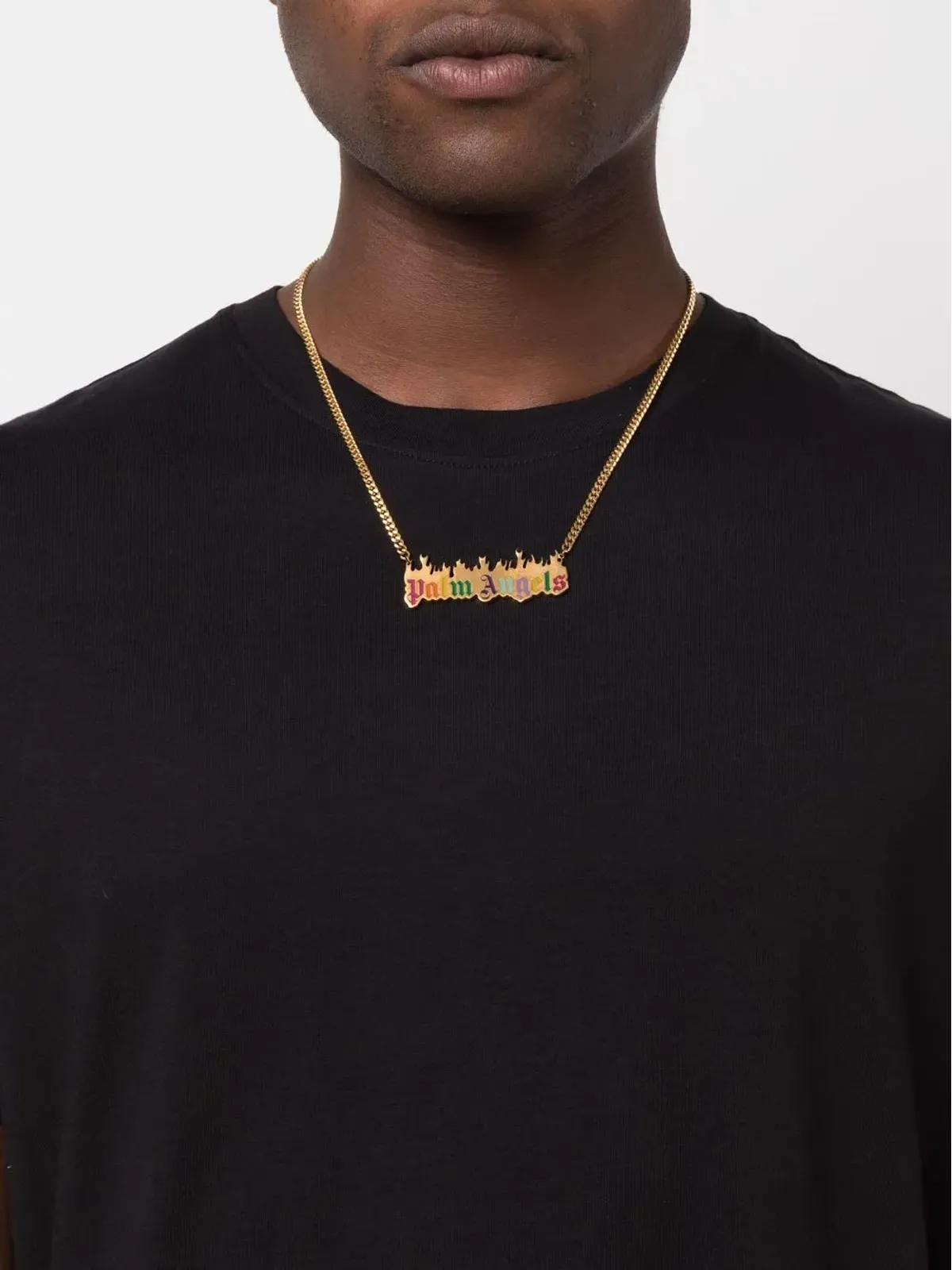 Palm Angels ロゴプレートカーブチェーンネックレス - 画像2