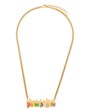 Palm Angels ロゴプレートカーブチェーンネックレス - サムネイル3