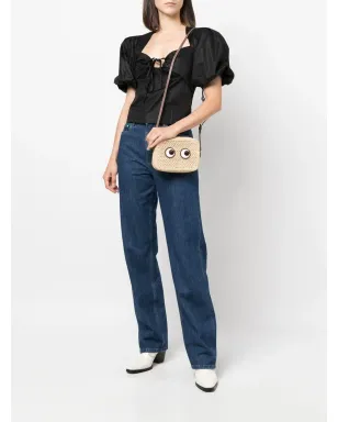 Anya Hindmarch eyes-appliqué woven crossbody bag - Neutrals - サムネイル2