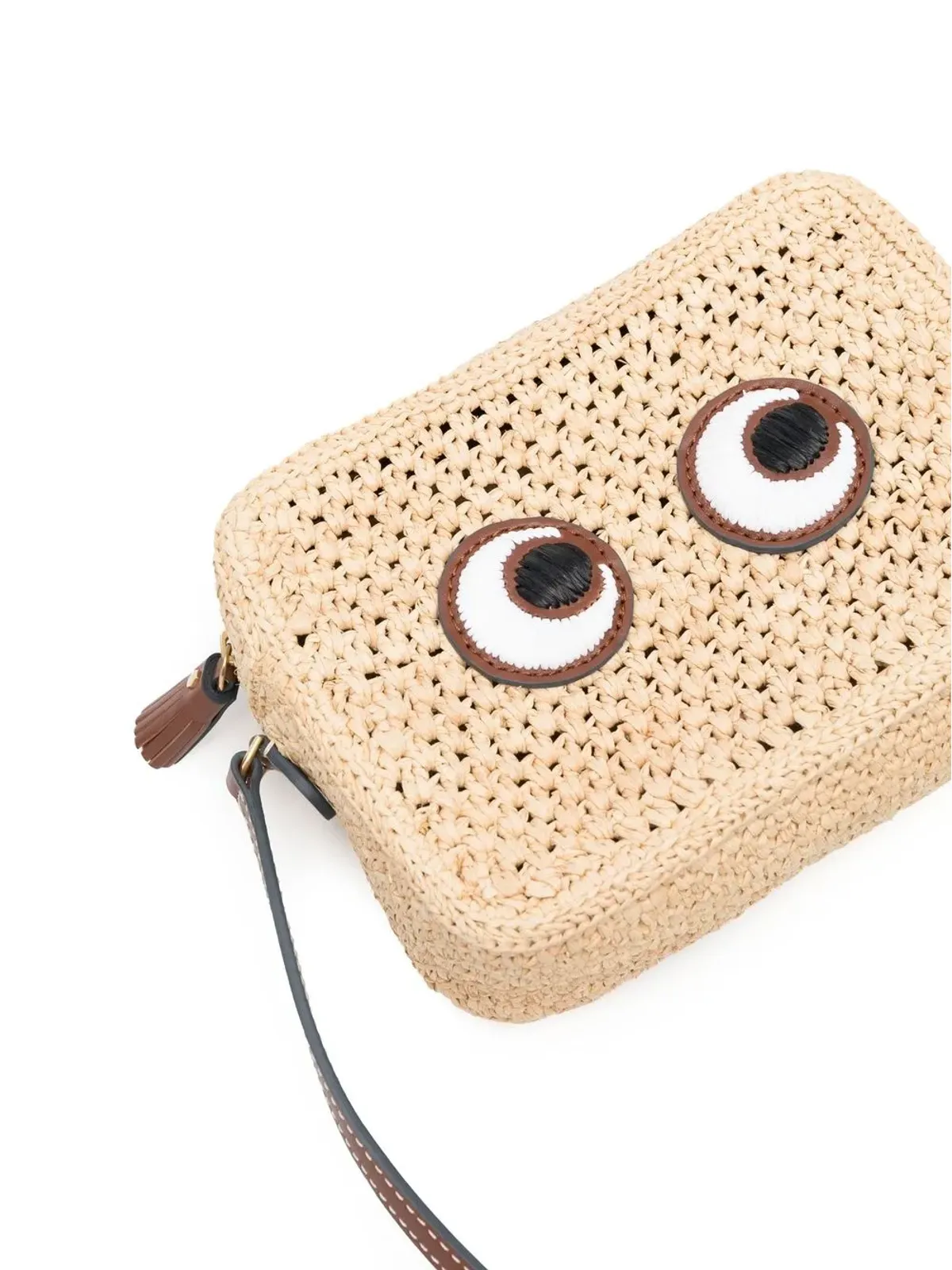 Anya Hindmarch eyes-appliqué woven crossbody bag - Neutrals - 画像4