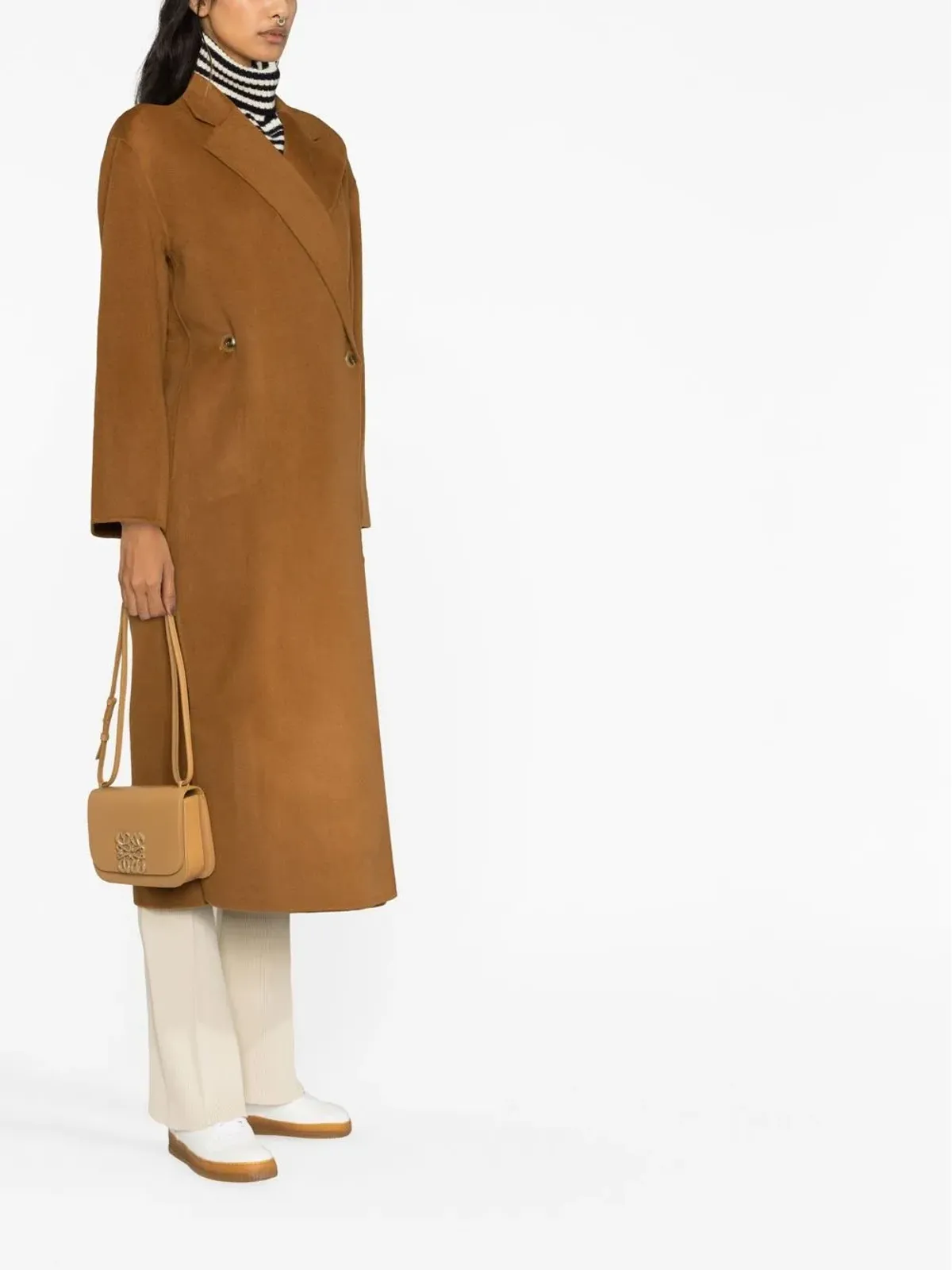 By Malene Birger ノッチド・ラペル ボタン留め コート（ブラウン） - 画像4