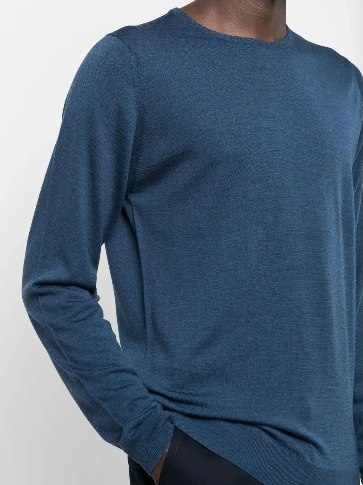 John Smedley ファインニット リブ編み トリム ジャンパー - 画像5