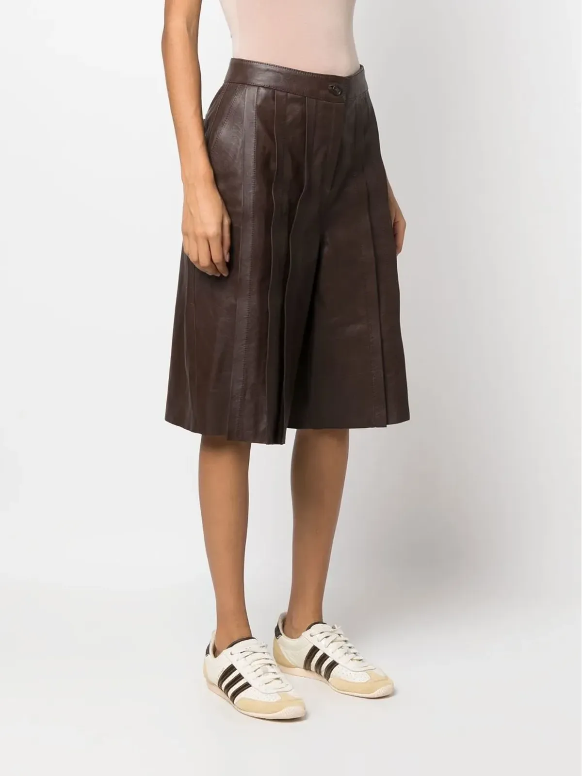 Golden Goose プリーツレザーショーツ - 画像3