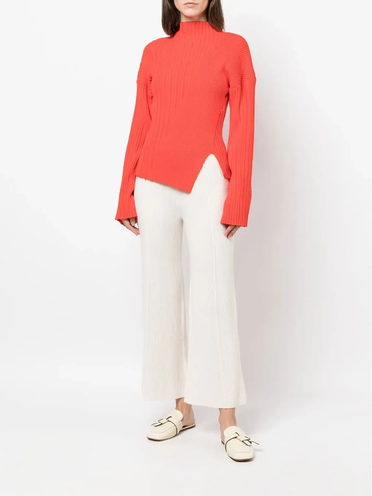 AERON ストレートレッグ merino-cashmere パンツ - 画像2