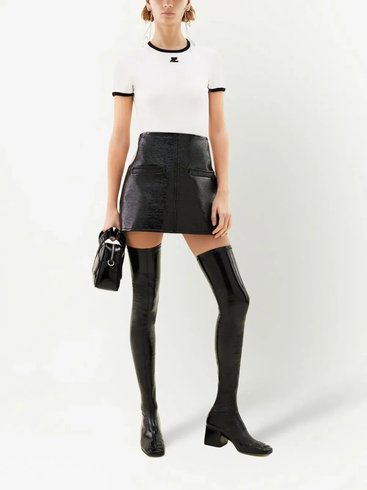 Courrèges コントラストトリム コットン Tシャツ - 画像2