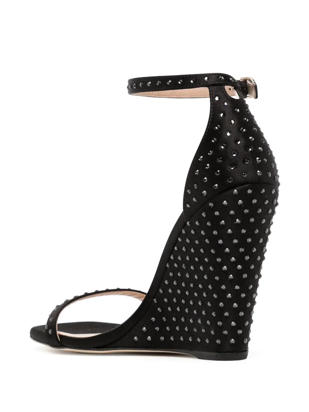 Stuart Weitzman Nudistshine スタッズ付きウェッジサンダル ブラック - 画像3