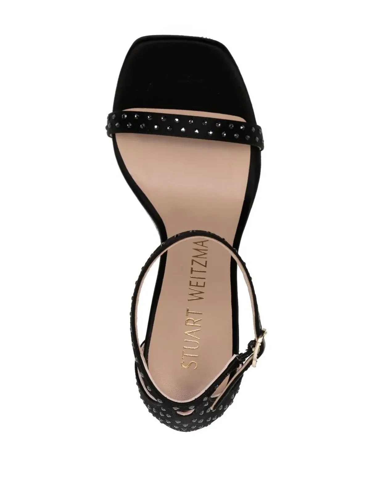Stuart Weitzman Nudistshine スタッズ付きウェッジサンダル ブラック - 画像4