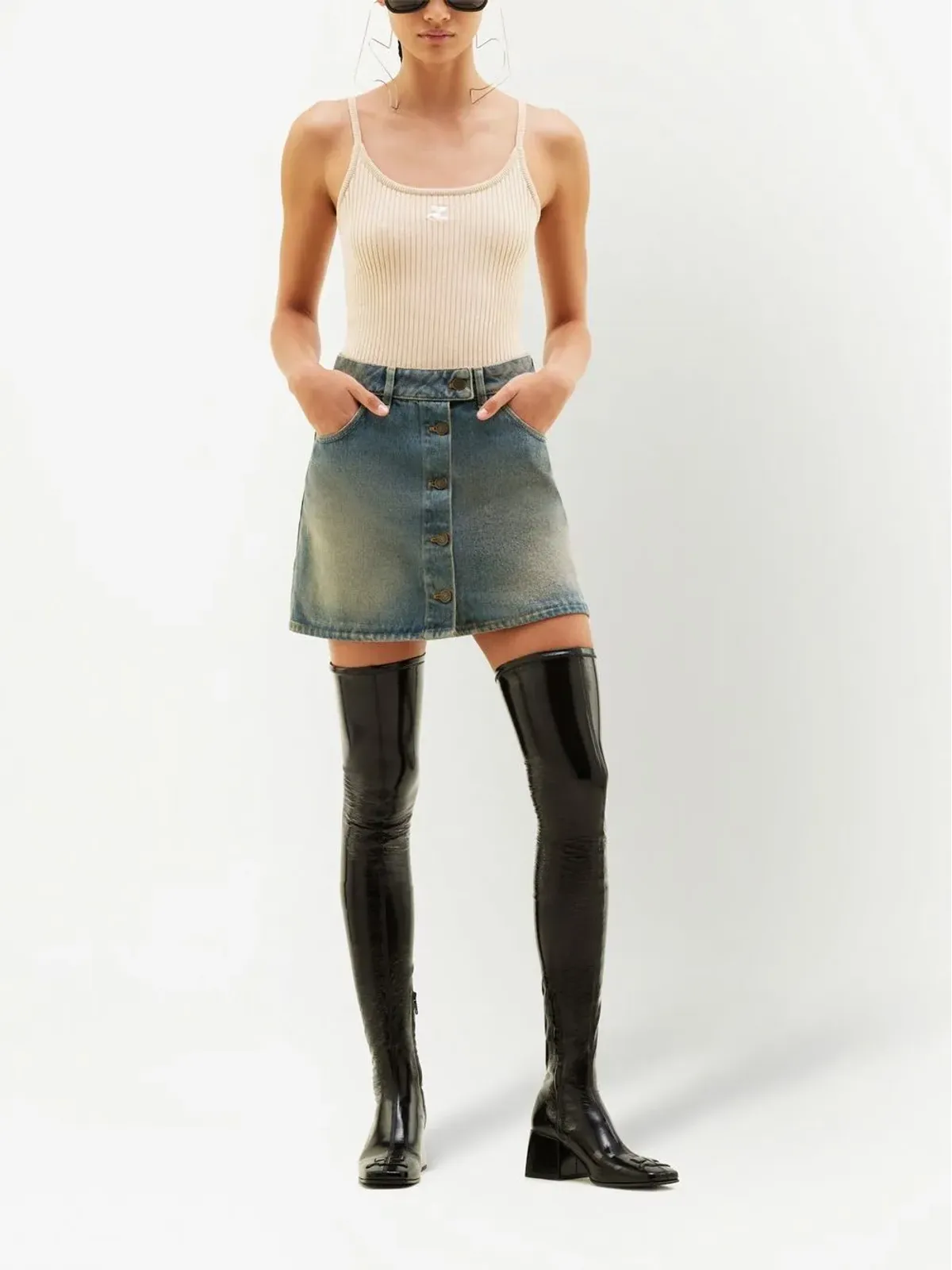 Courrèges Reedition リブ編みタンクトップ - 画像2