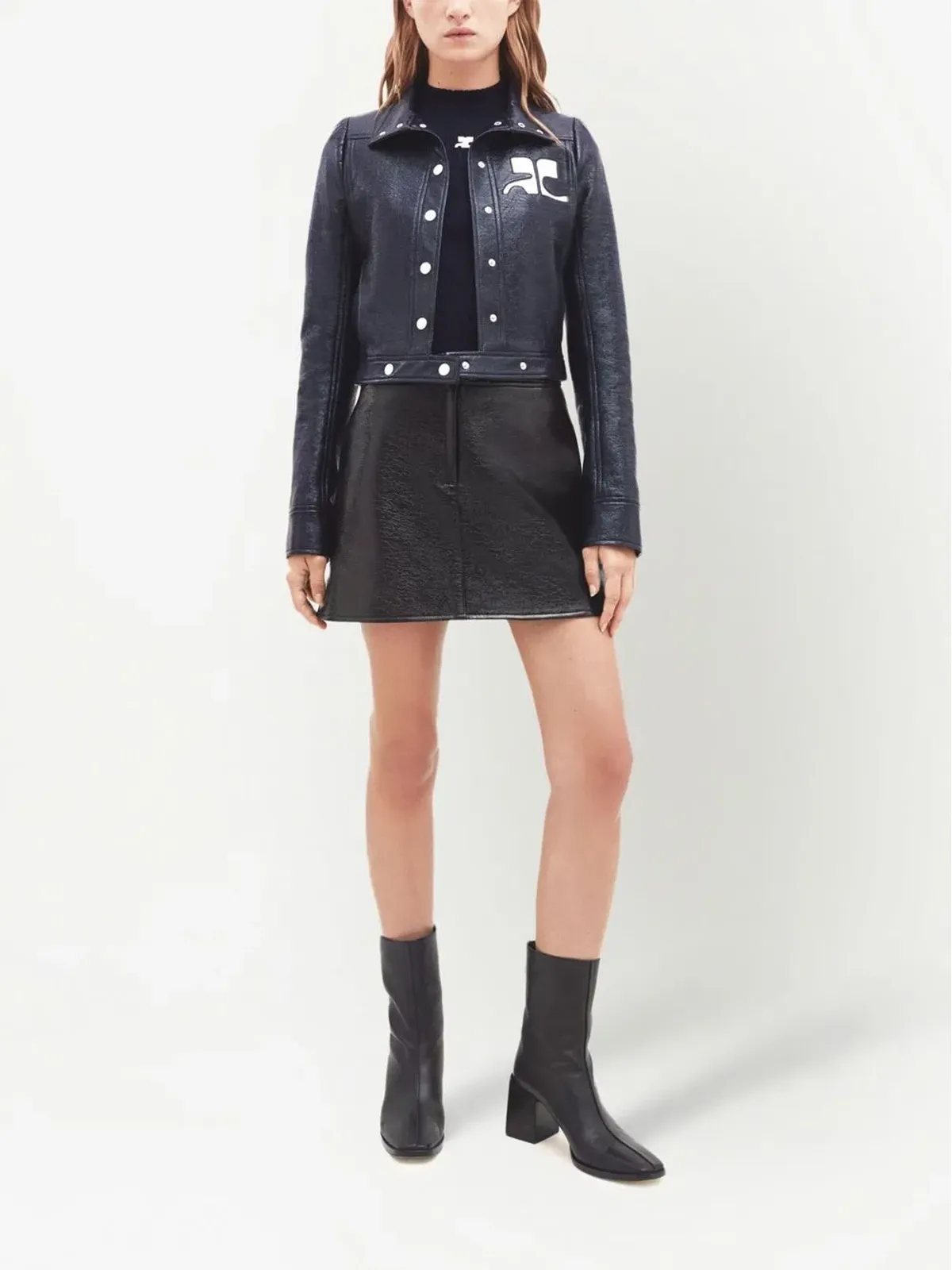 Courrèges ビニール ロゴパッチ ジャケット - 画像2