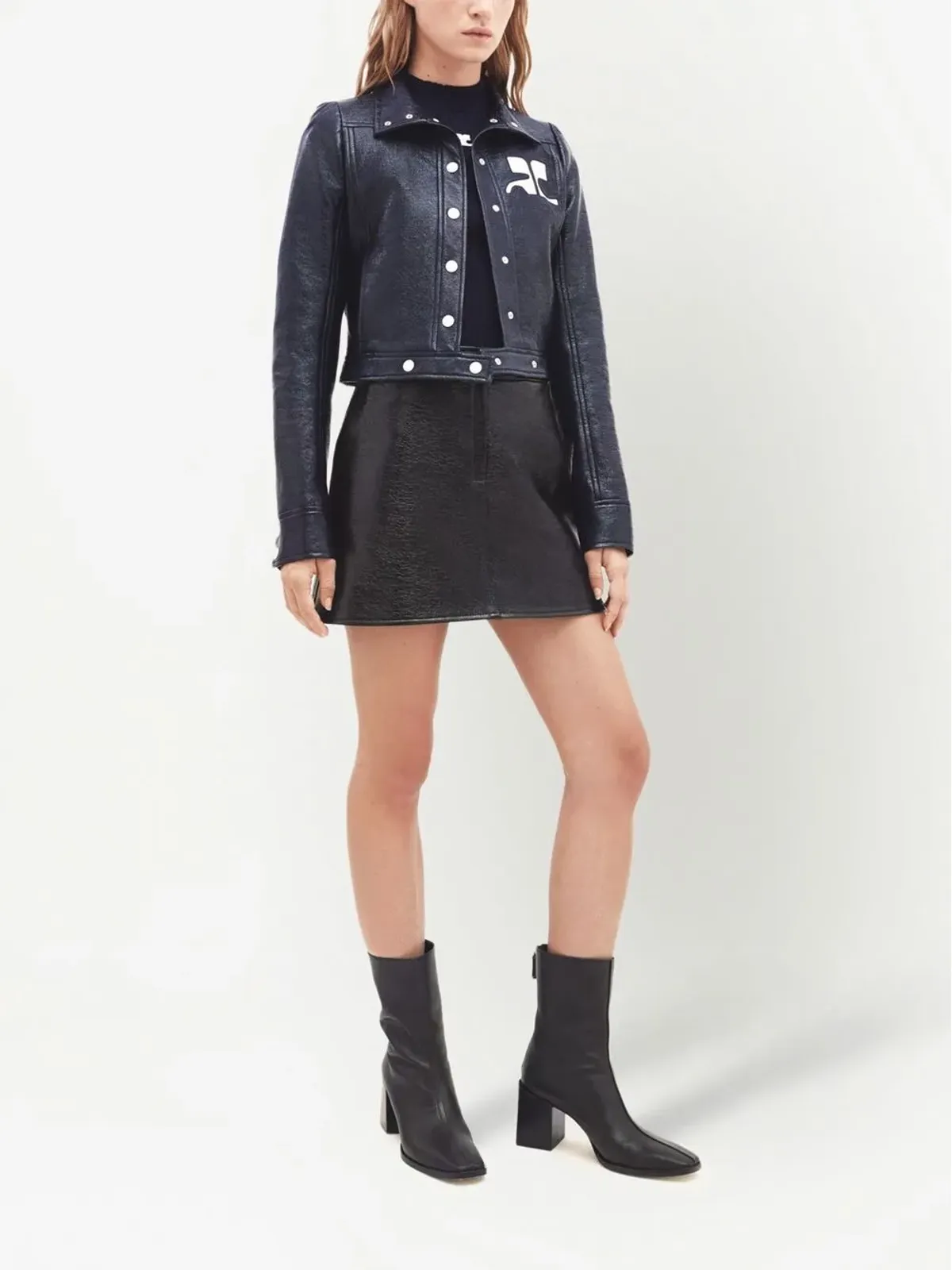 Courrèges ビニール ロゴパッチ ジャケット - 画像3