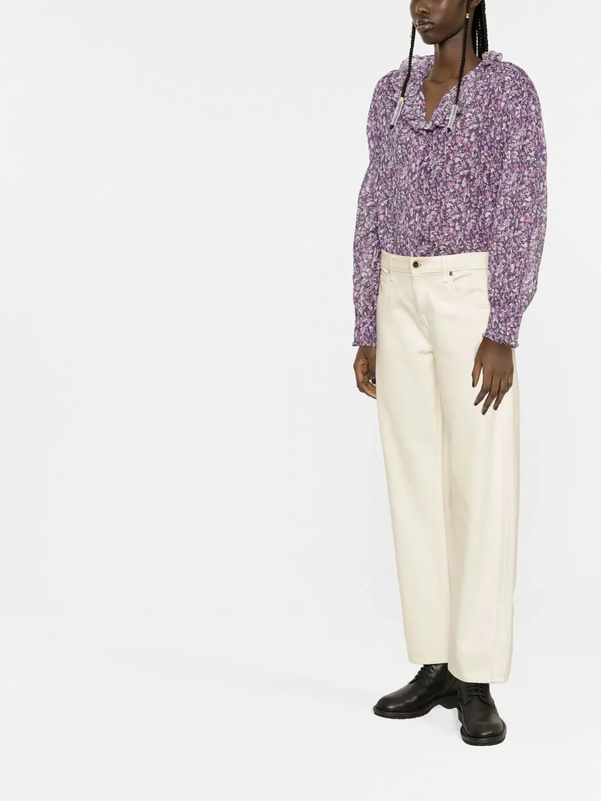 MARANT ÉTOILE フリルディテール花柄プリント ブラウス - 画像3