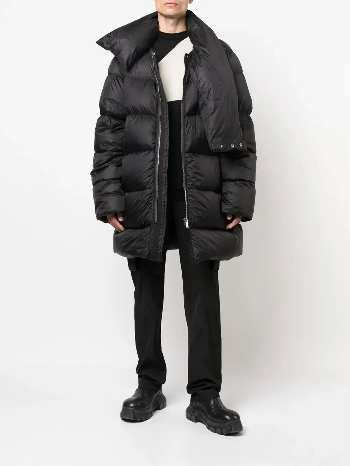 Rick Owens フード付きパディドジャケット - 画像2