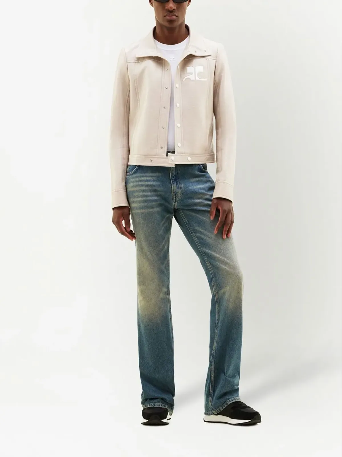Courrèges チェストロゴパッチ シャツジャケット - 画像2