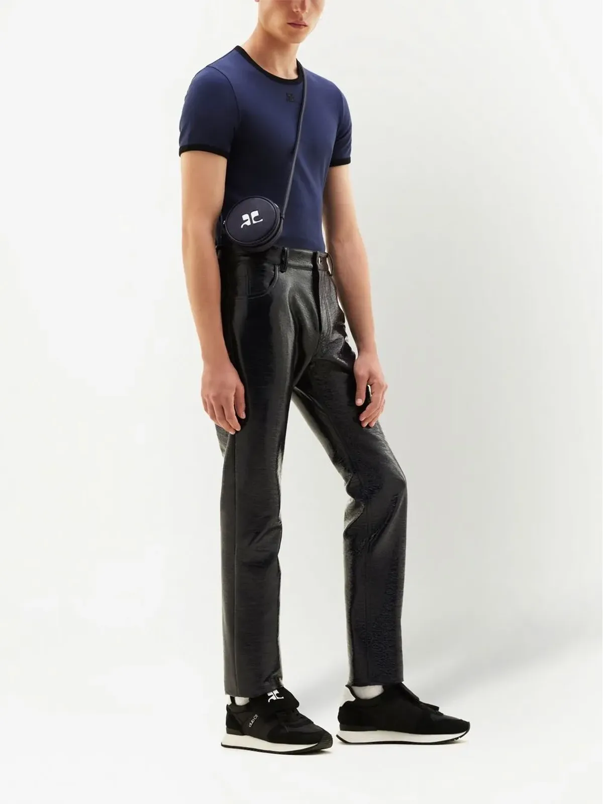 Courrèges コントラスト トリム ロゴ Tシャツ - 画像3