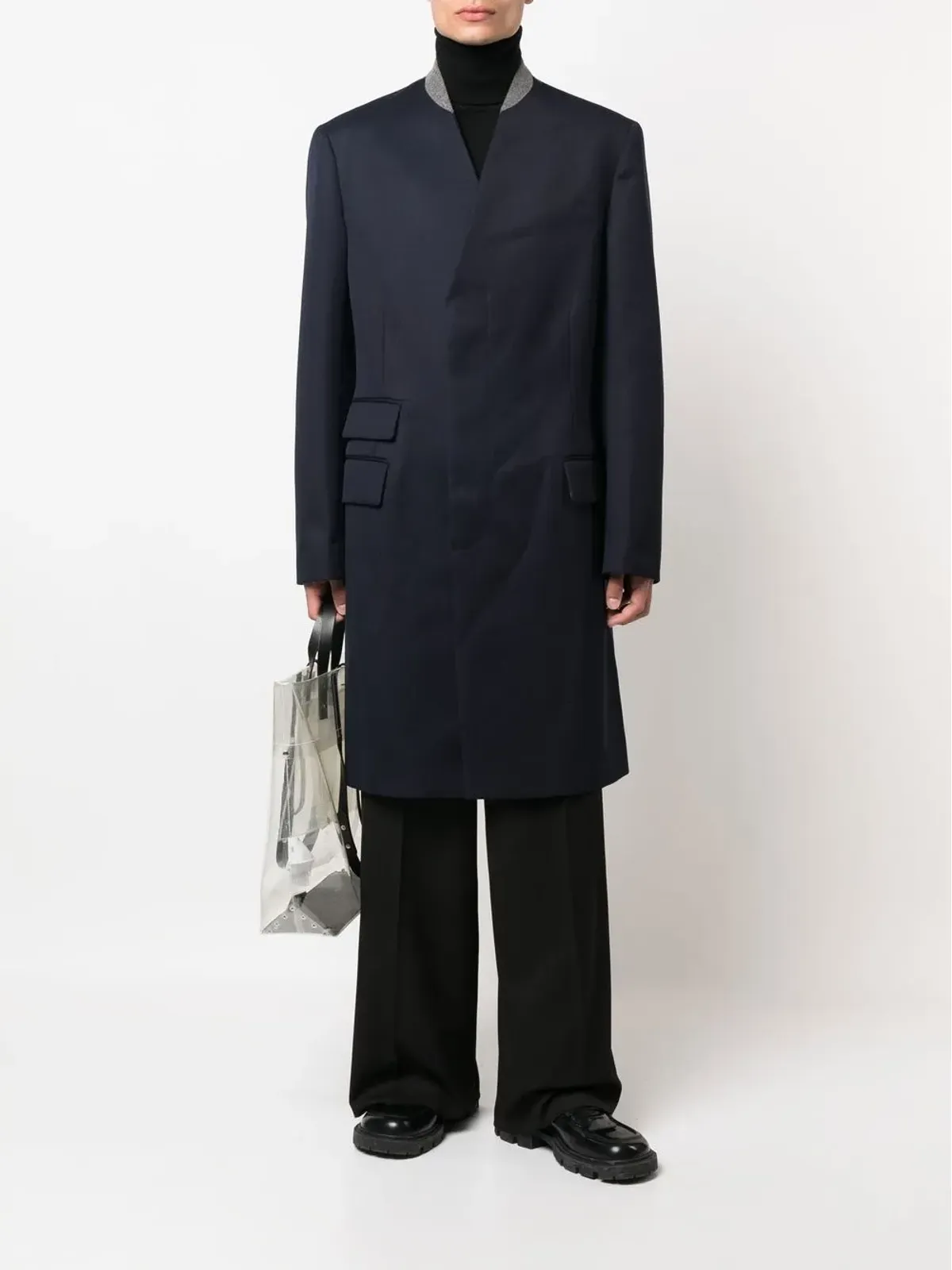 Maison Margiela Cavalry シングルブレスト ウールコート - ブルー - 画像2