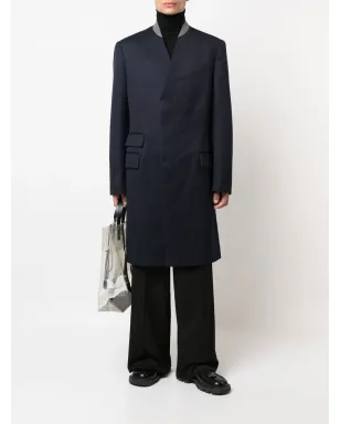 Maison Margiela Cavalry シングルブレスト ウールコート - ブルー - サムネイル2