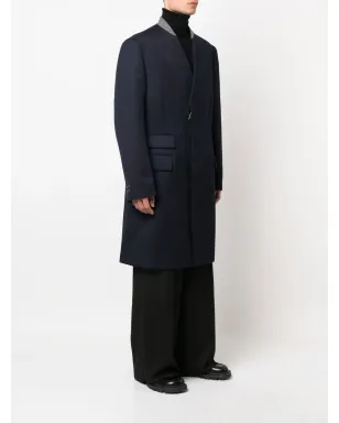 Maison Margiela Cavalry シングルブレスト ウールコート - ブルー - サムネイル3