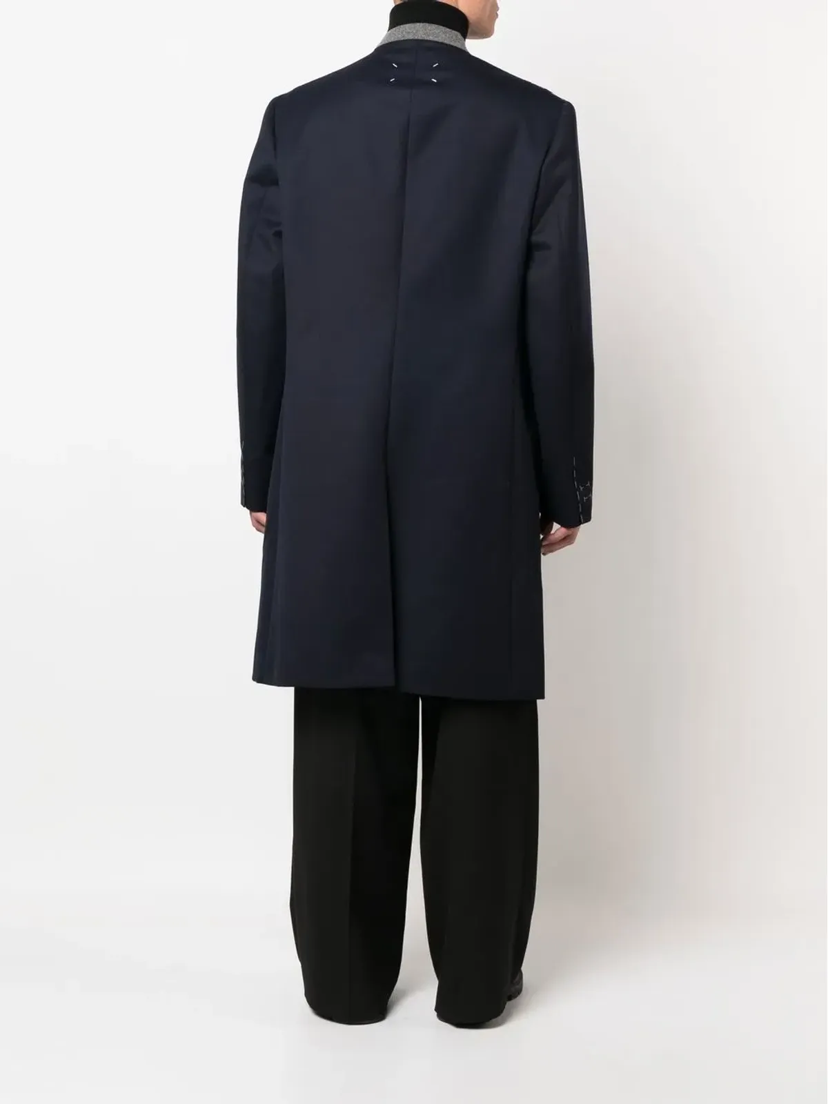 Maison Margiela Cavalry シングルブレスト ウールコート - ブルー - 画像4
