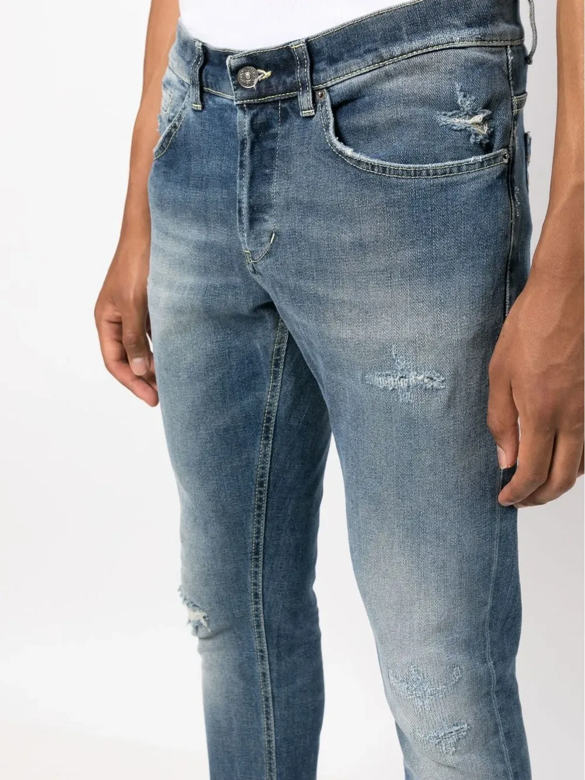 DONDUP クロップドストーンウォッシュジーンズ - 画像5