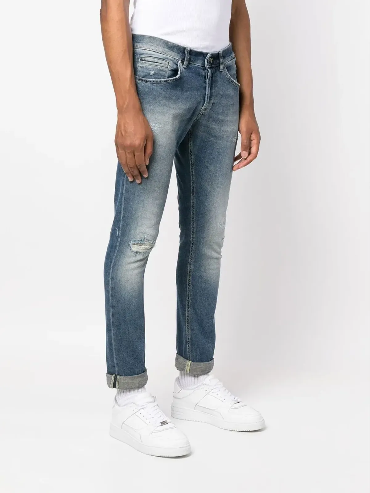 DONDUP クロップドストーンウォッシュジーンズ - 画像3