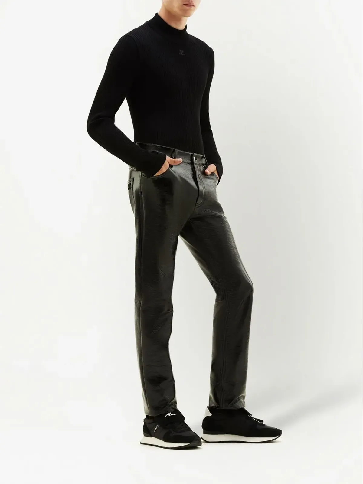 Courrèges ロゴパッチ付きリブニットジャンパー - 画像3