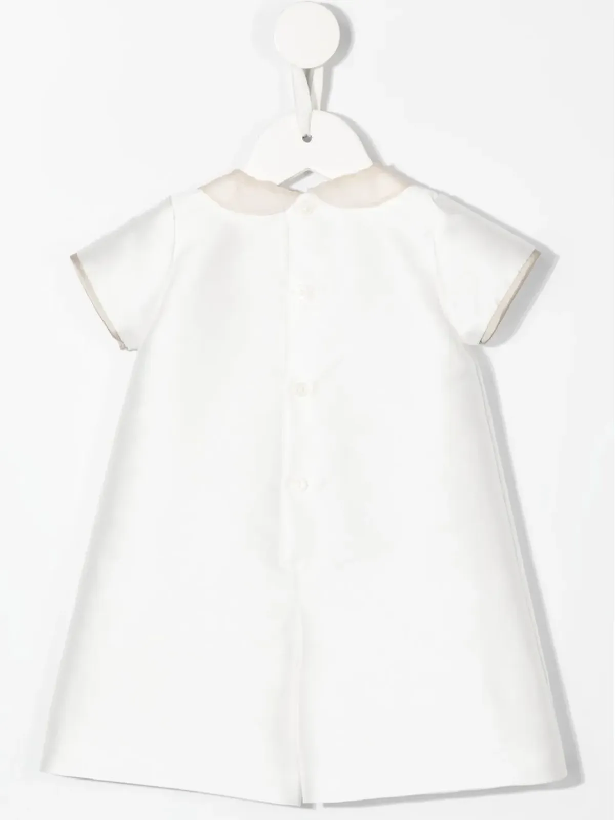 La Stupenderia フロントギャザー付きロンパース - White - 画像2