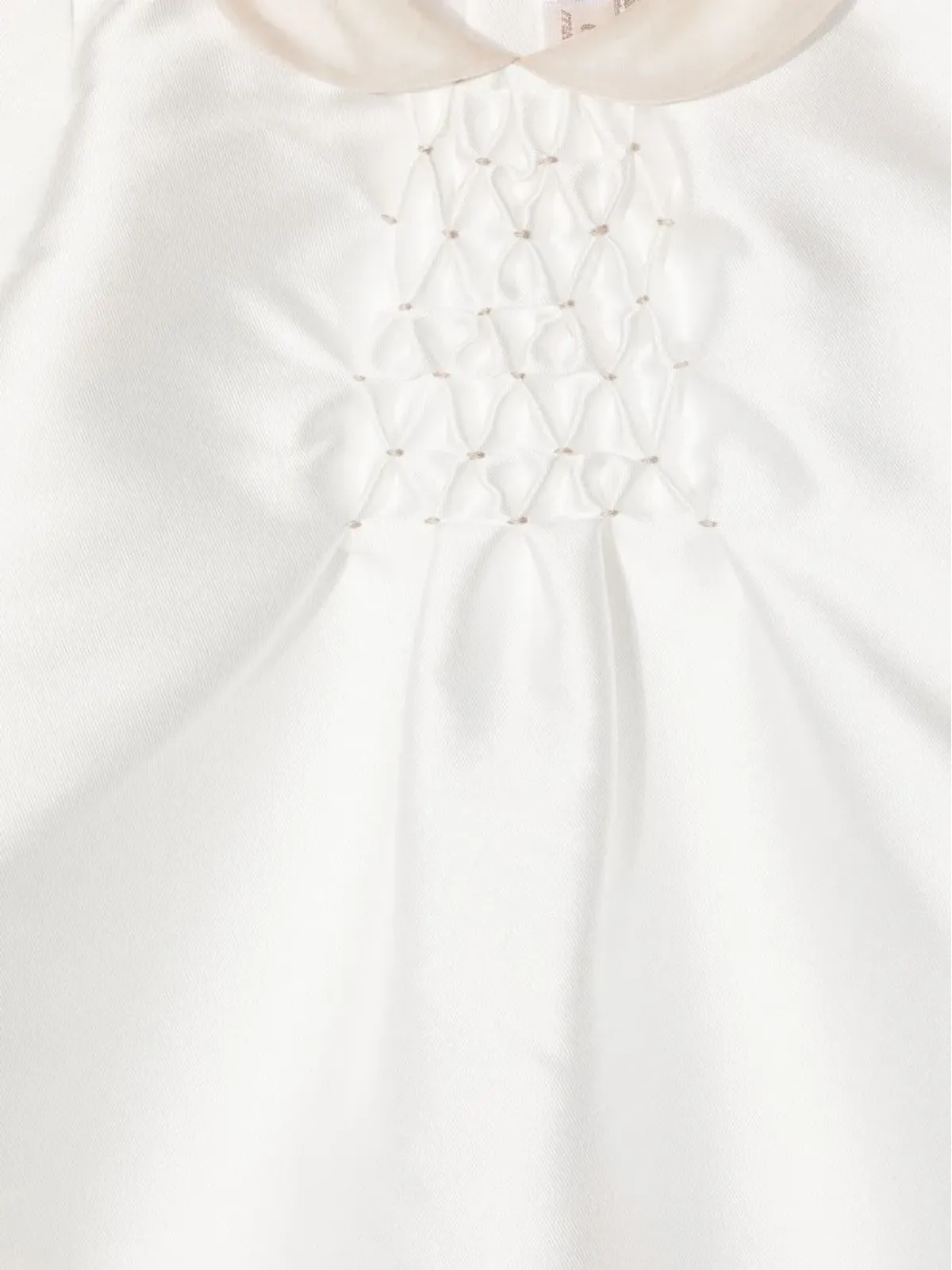 La Stupenderia フロントギャザー付きロンパース - White - 画像3
