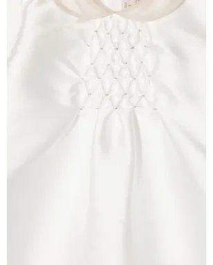 La Stupenderia フロントギャザー付きロンパース - White - サムネイル3