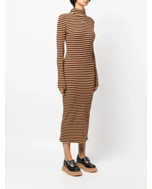 Wales Bonner ストライプ柄 ロールネック ニットワンピース - サムネイル3