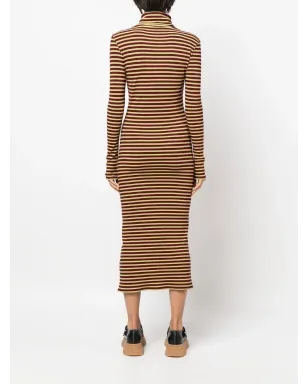 Wales Bonner ストライプ柄 ロールネック ニットワンピース - サムネイル4