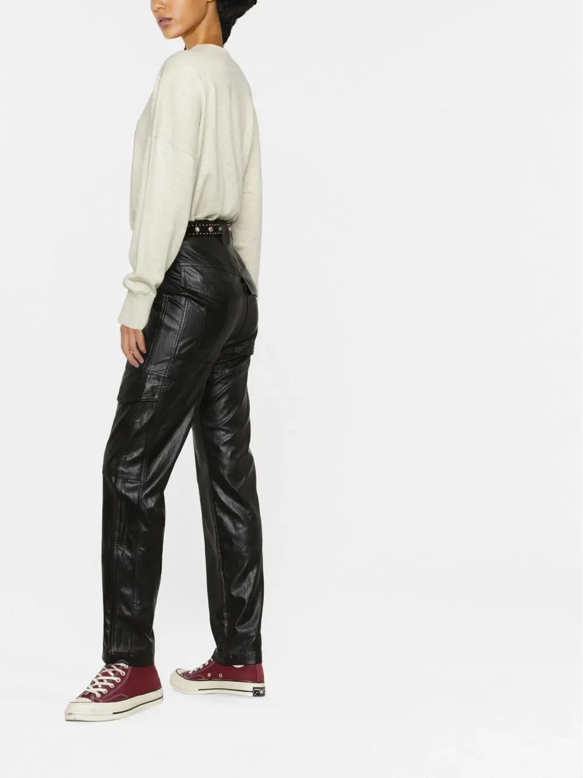 MARANT ÉTOILE マリサンズ ロゴ入りインターシャセーター - 画像3