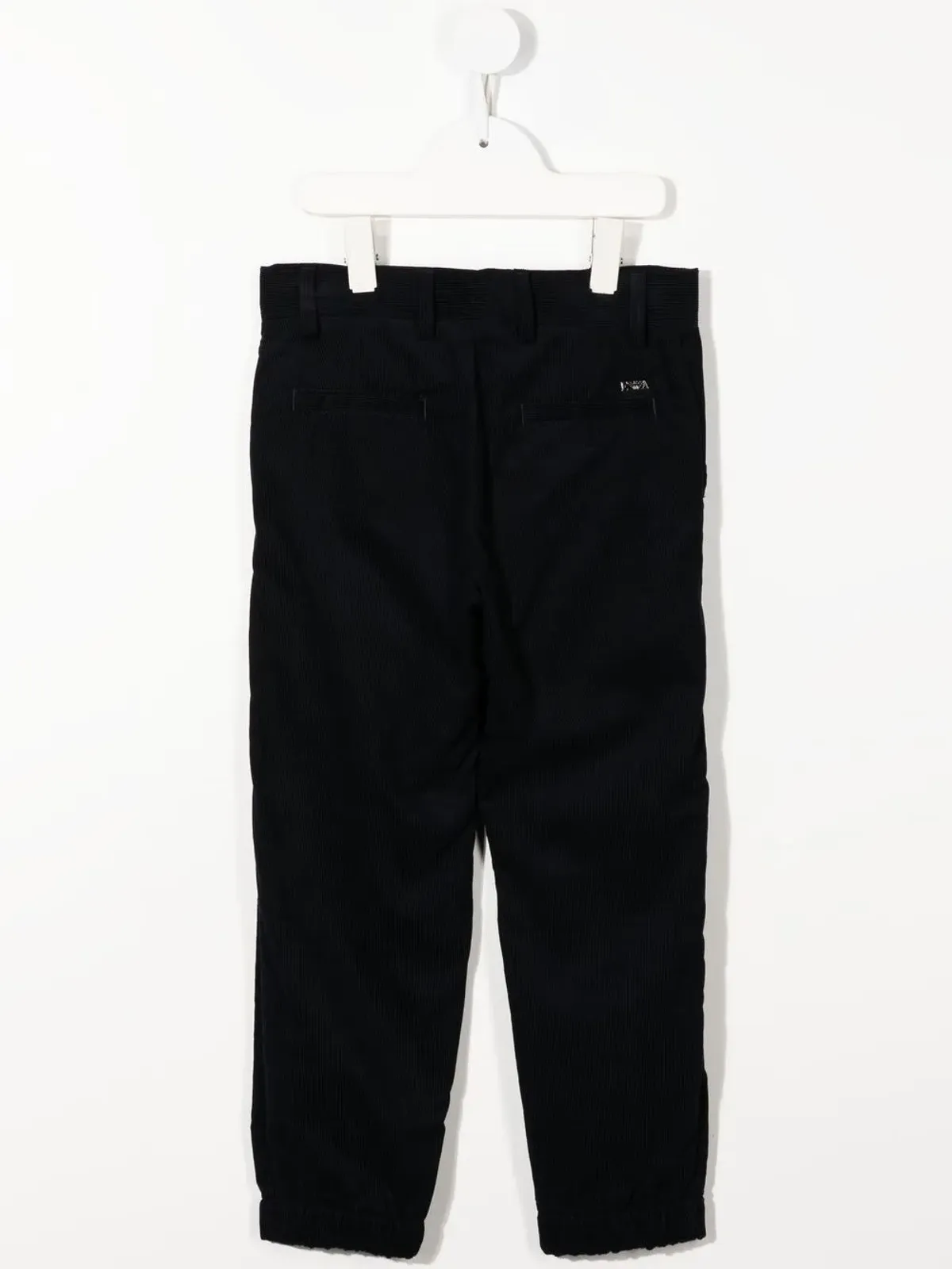 Emporio Armani Kids fine-ribbed straight-leg trousers - Blue - 画像2