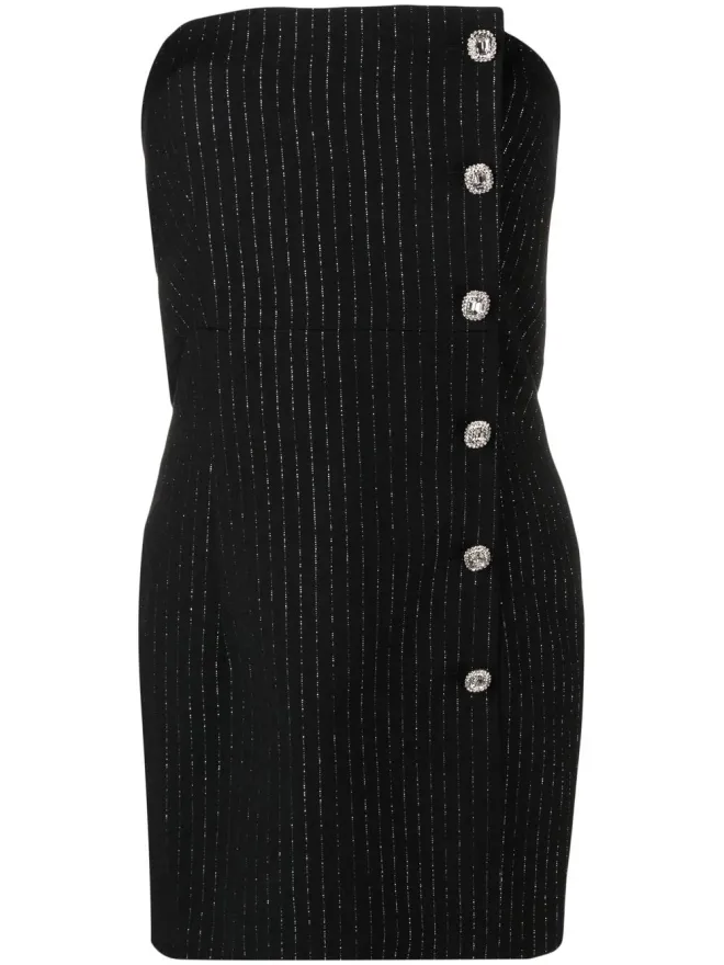 Alessandra Rich Alessandra Rich テーラードストラップレスドレス - ブラックの商品画像
