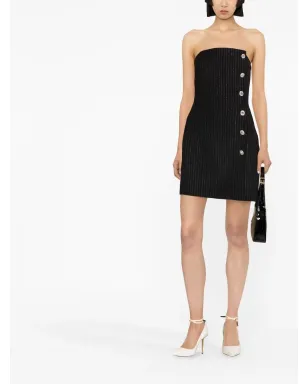 Alessandra Rich テーラードストラップレスドレス - ブラック - サムネイル2