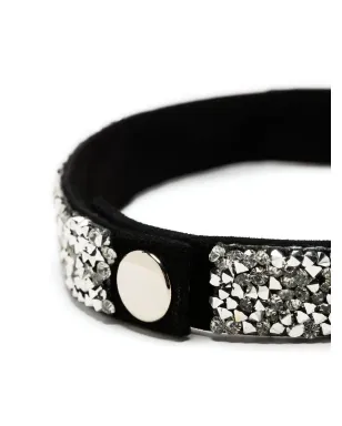 Manokhi crystal-embellished leather choker - Silver - サムネイル2