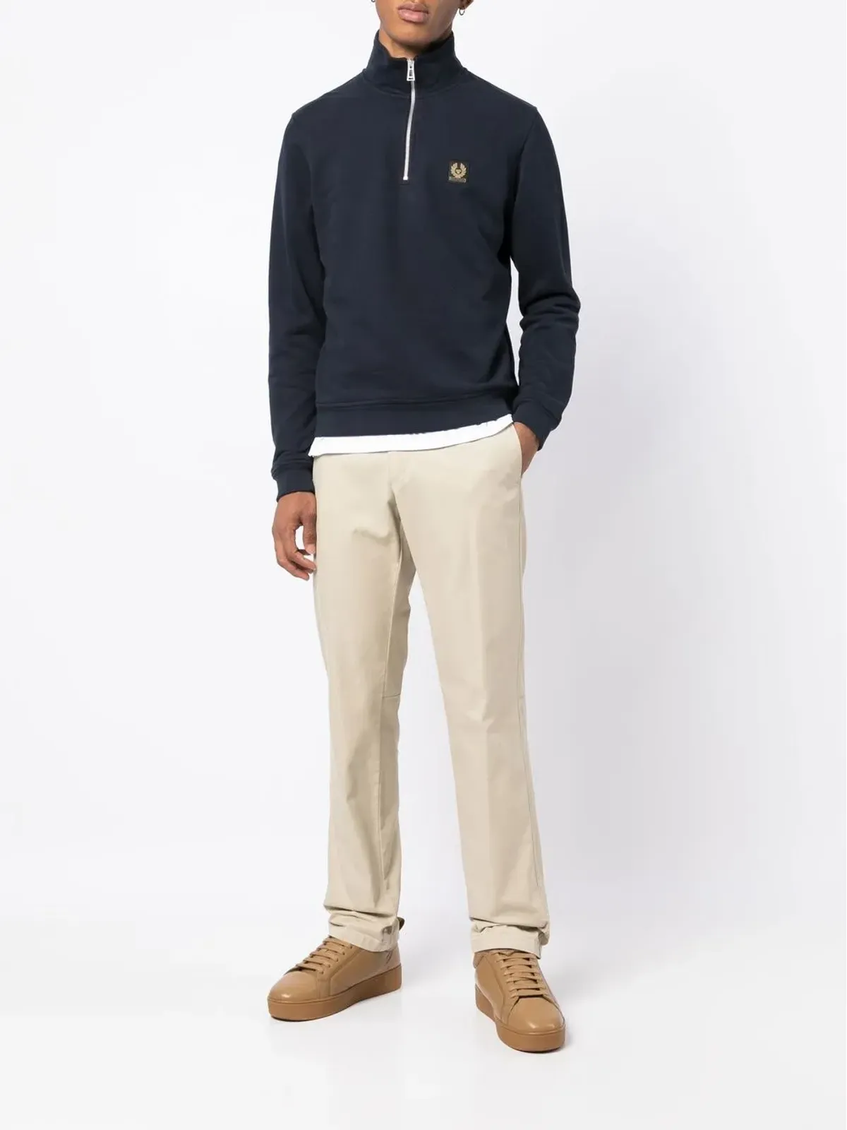 Belstaff ロゴパッチ付きショートジップスウェット - 画像2