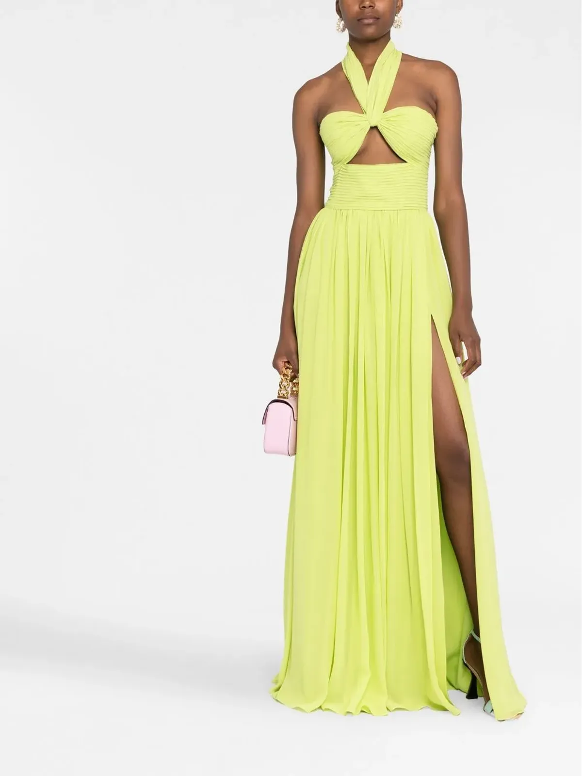 Elie Saab ホルターネック プリーツ ガウン - 画像2