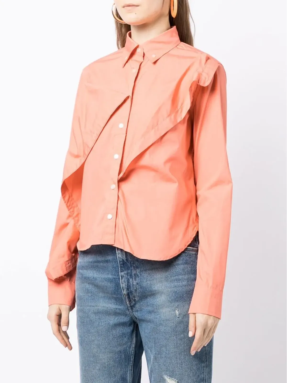 Kolor アシンメトリックディテール ロングスリーブシャツ - 画像3