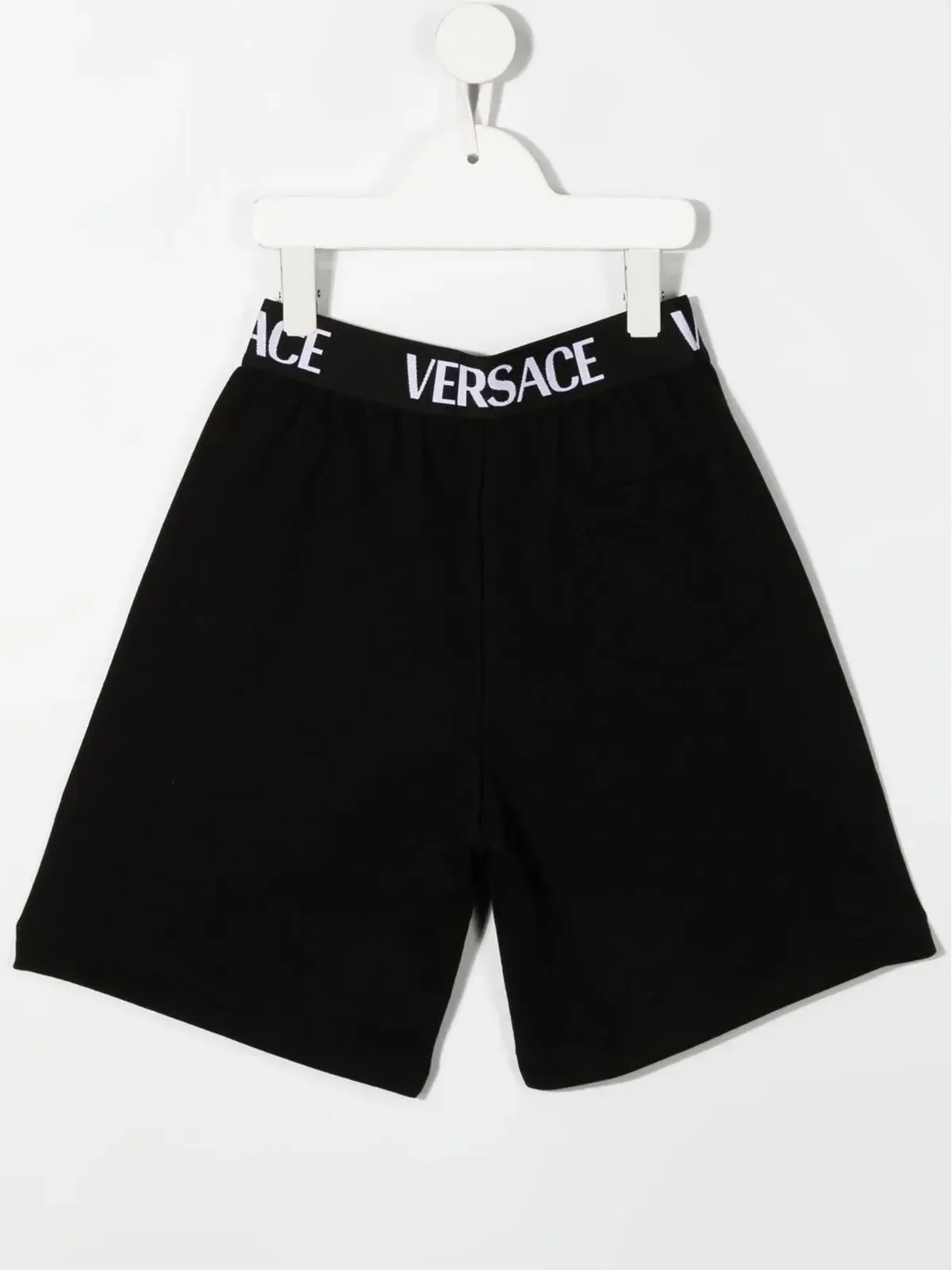 Versace Kids ロゴ入りウエストバンド付き トラックショーツ - ブラック - 画像2