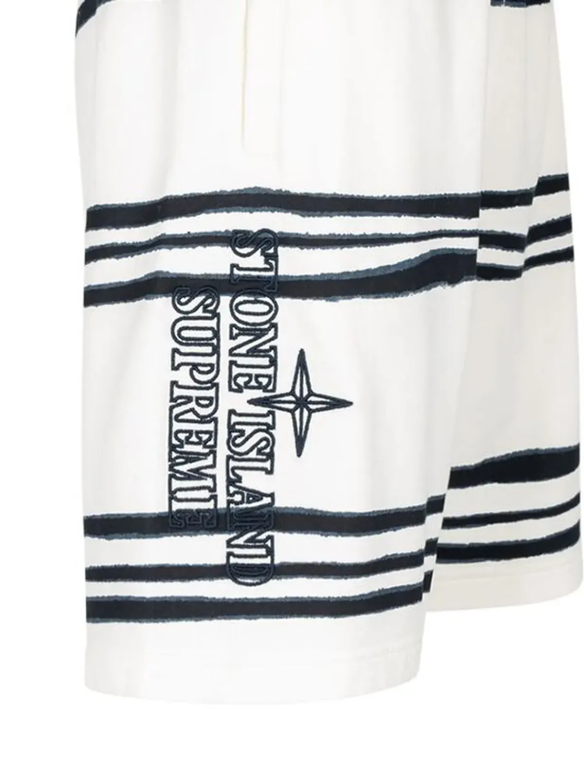 Supreme x Stone Island Warp striped shorts - White - 画像3