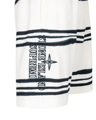 Supreme x Stone Island Warp striped shorts - White - サムネイル3