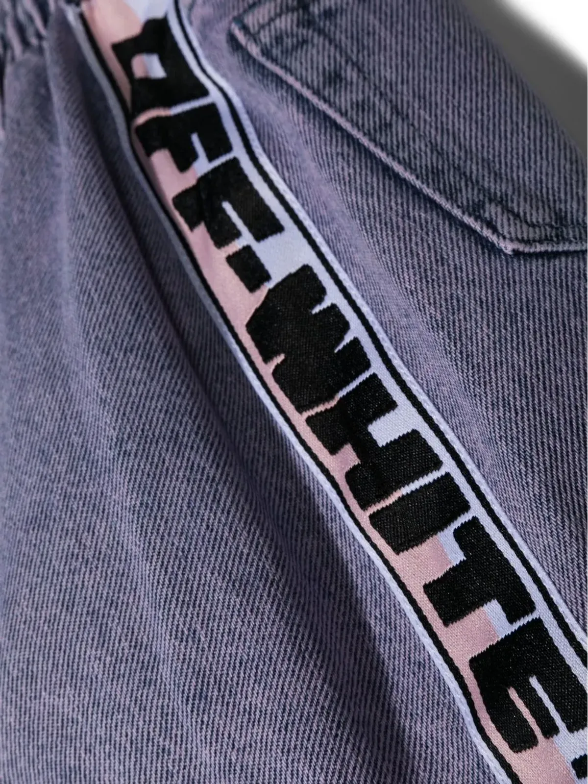 Off-White Kids ロゴストライプデニムスカート - 画像3