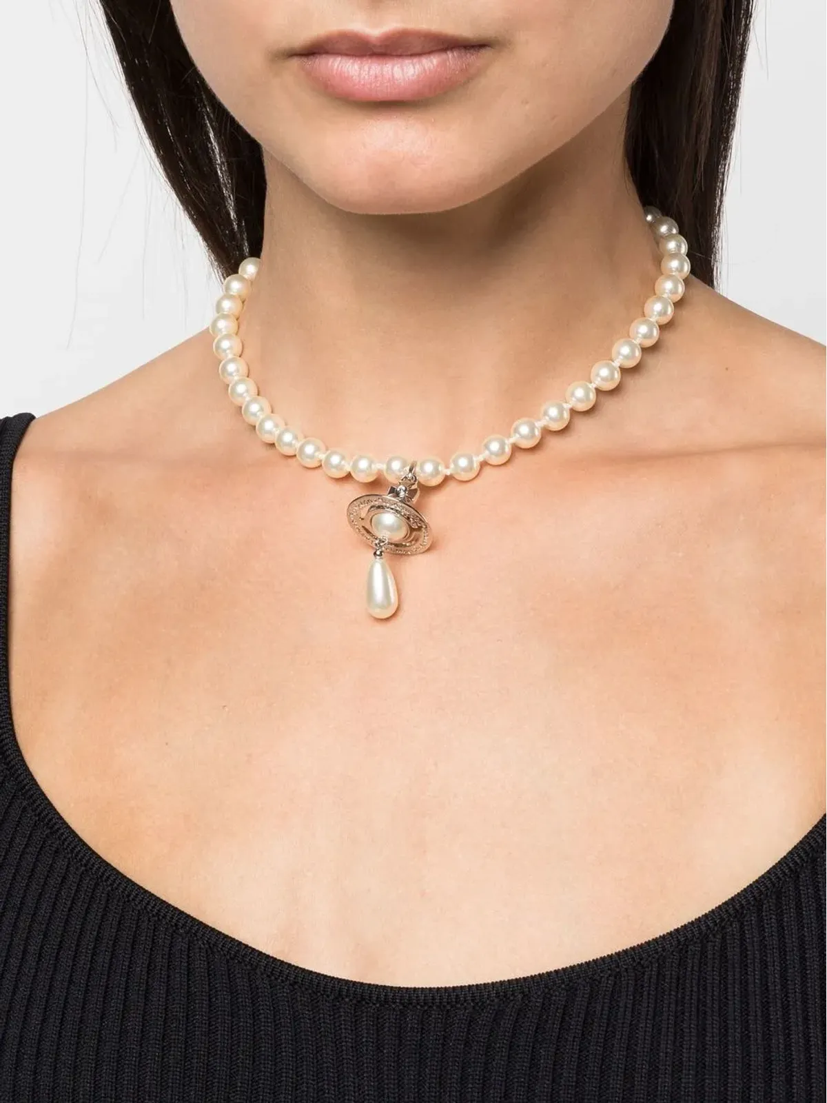 Vivienne Westwood フェイクパール ドロップ チョーカー - 画像2