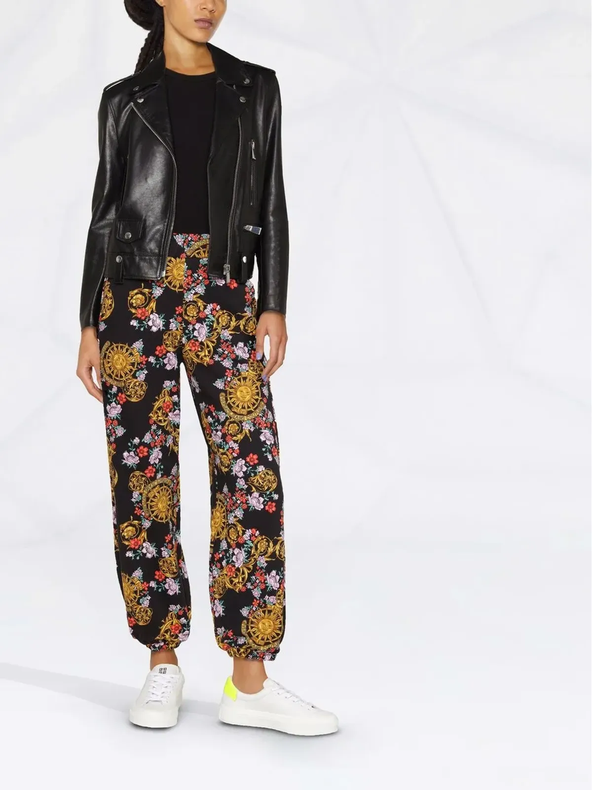 Versace Jeans Couture サンフラワーガーランド トラウザーズ ブラック - 画像2