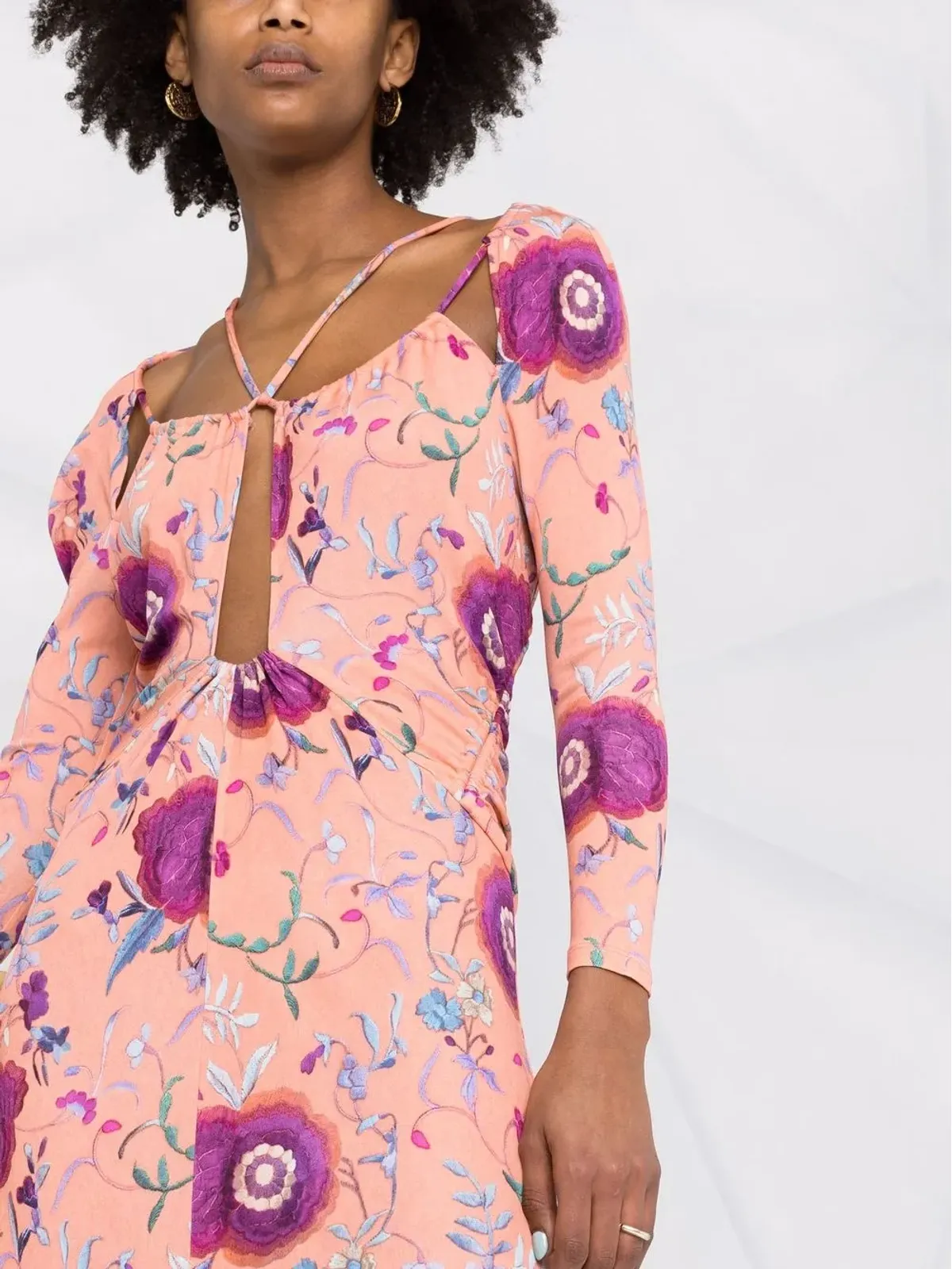 ISABEL MARANT パパイヤ フローラルプリント ミディドレス - オレンジ - 画像5