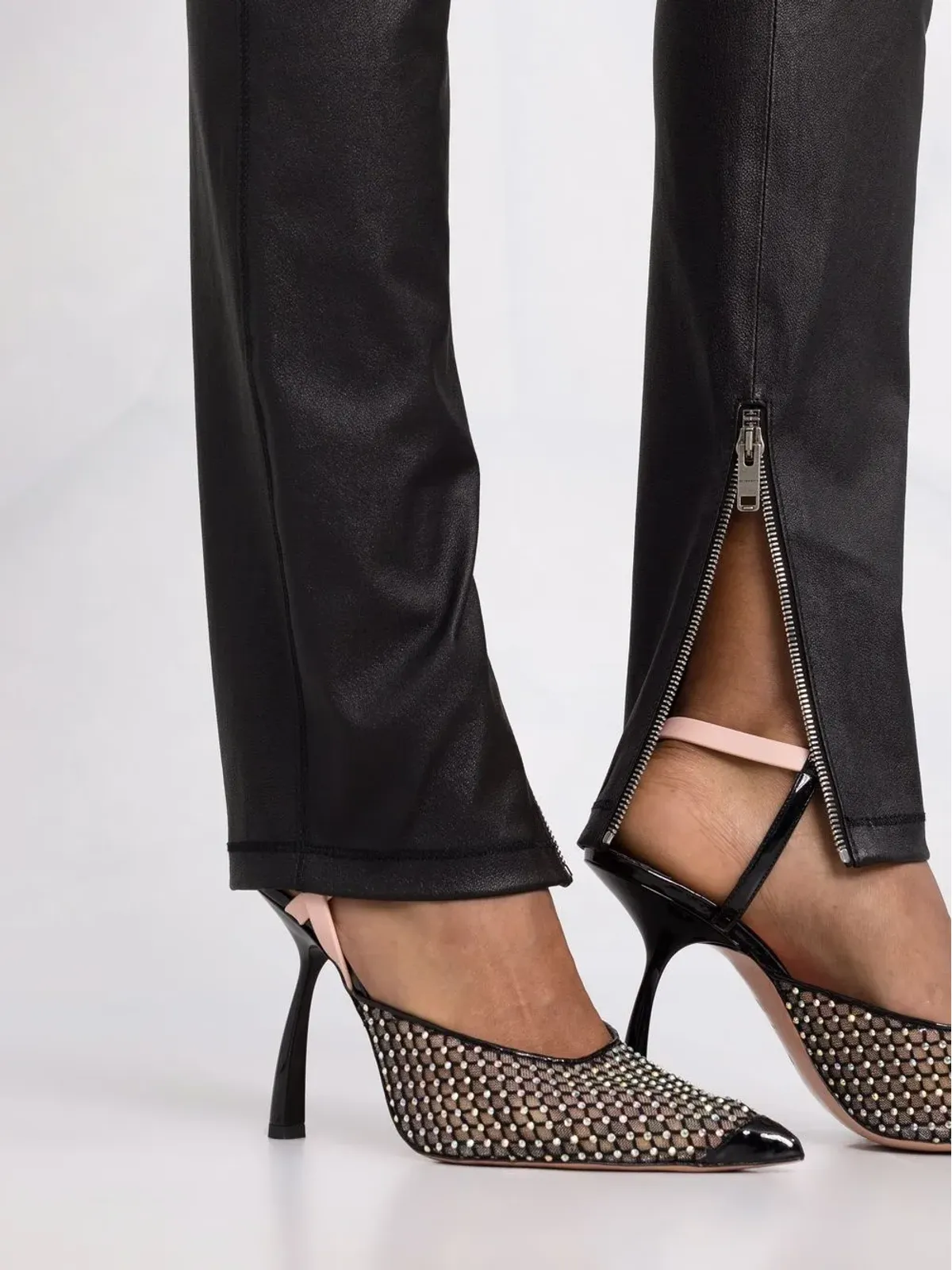 Givenchy ポリッシュ仕上げ ジップディテール パンツ - 画像3