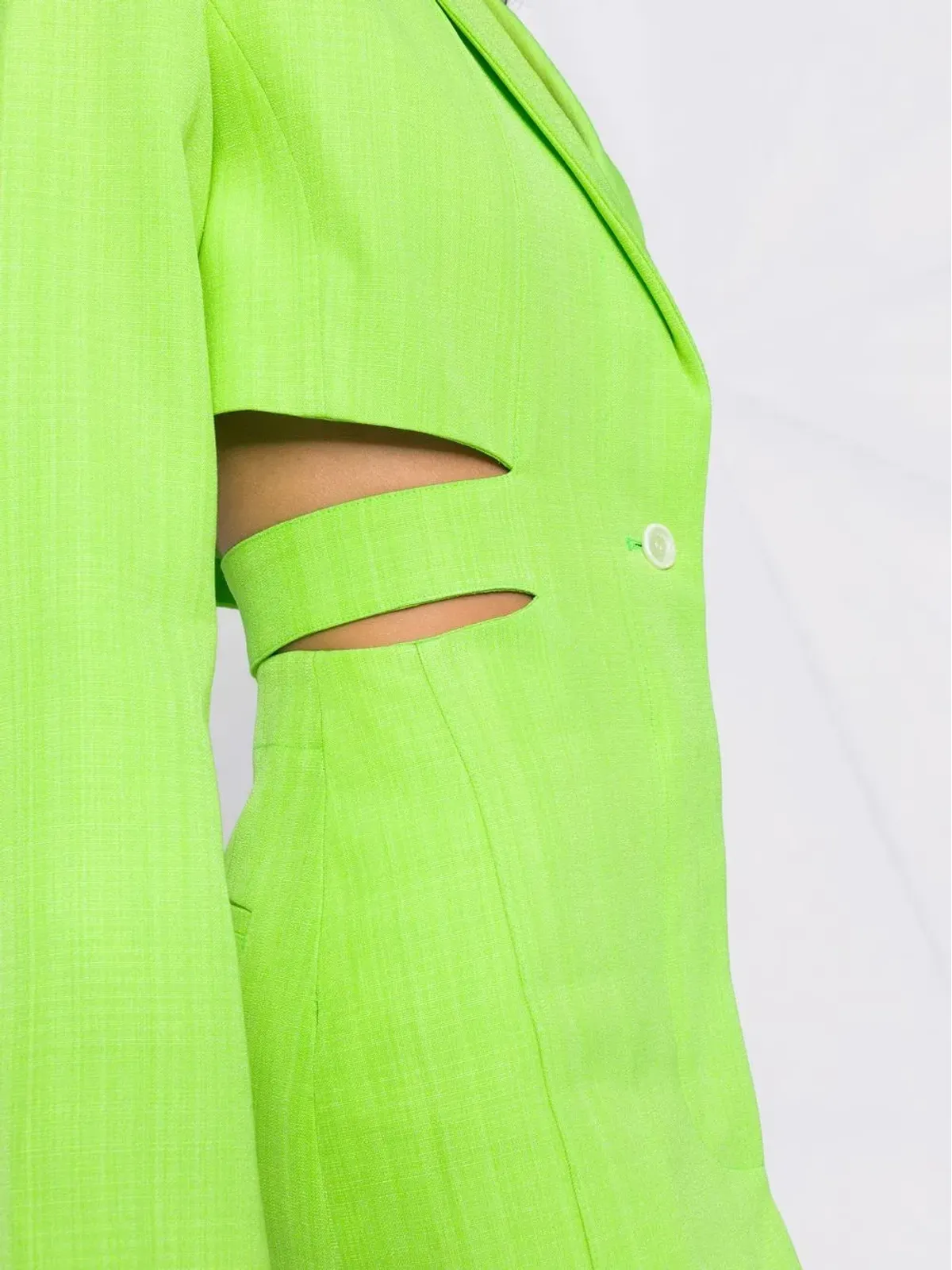 Jacquemus バリ カットアウト テーラードドレス - グリーン - 画像3