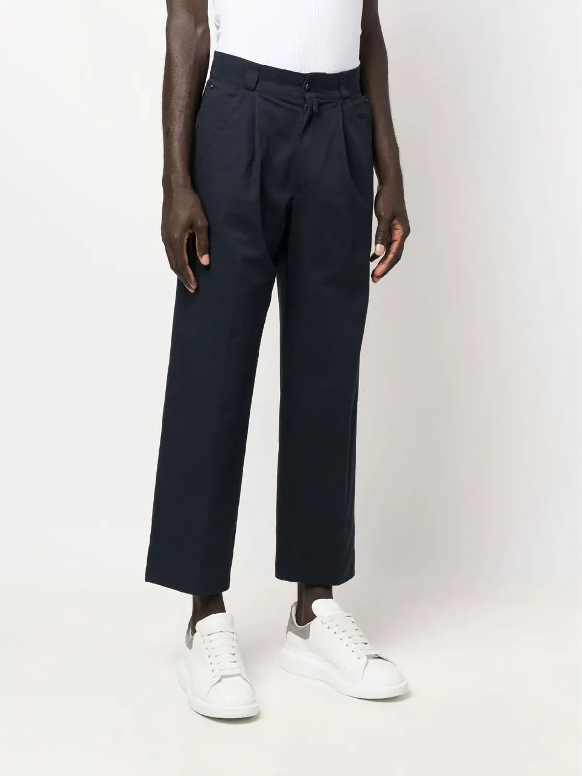 Versace Pre-Owned 1980s クロップドストレートパンツ - ブルー - 画像3