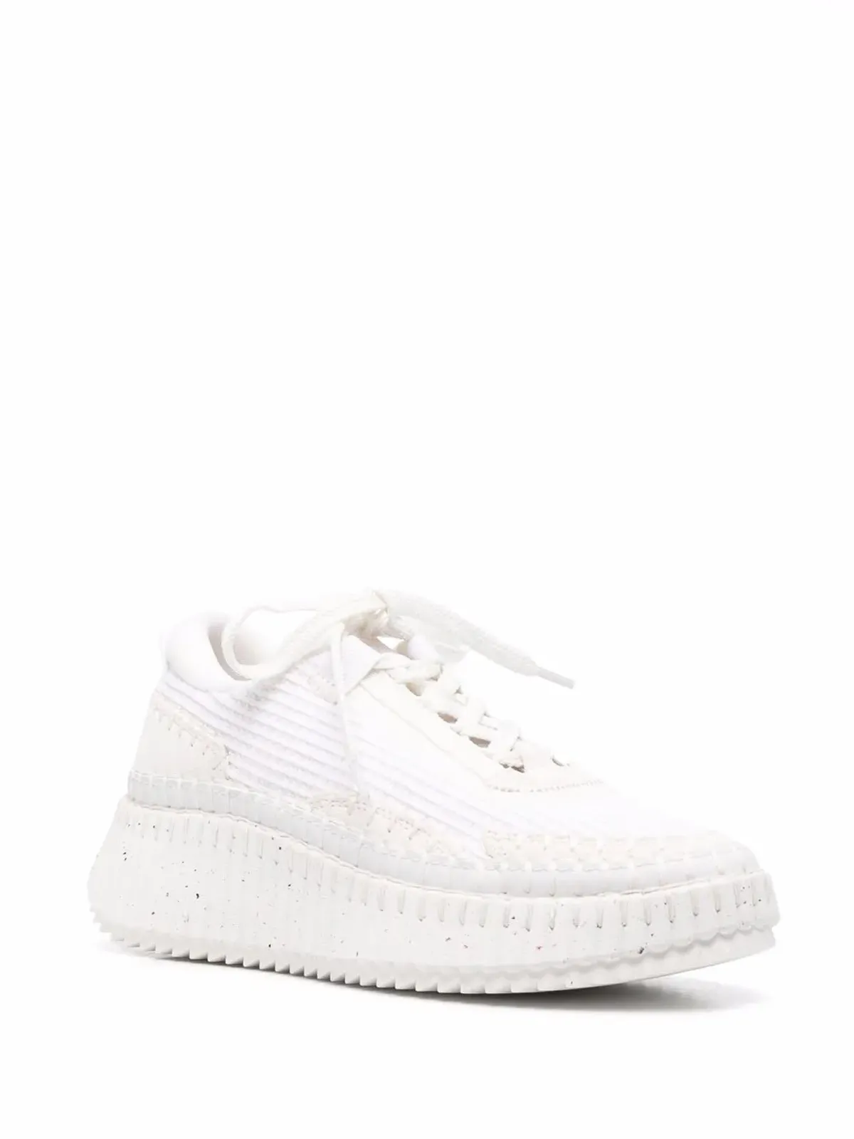 Chloé Nama whipstitch-trim sneakers - White - 画像2
